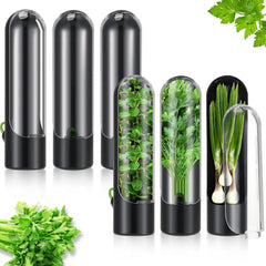Portable Cilantro Containers for Refrigerator, Herb Storage Containers, Home Herb Containers for Cilantro, Parsley, Asparagus
