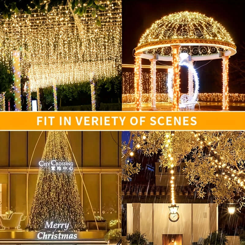 3-Pack Solar Warm Color Outdoor Copper Fairy Light String
