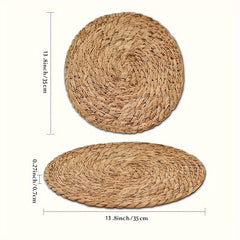 2/4/6pcs hand woven placemats, insulated table mats, thickened pot mats suitable for holidays and weddings