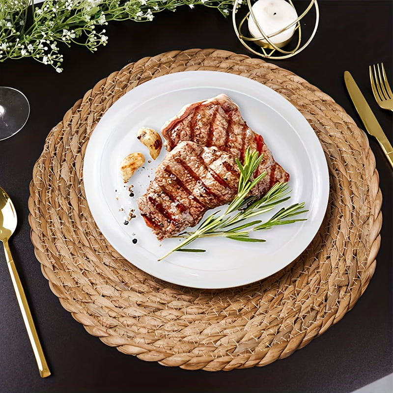2/4/6pcs hand woven placemats, insulated table mats, thickened pot mats suitable for holidays and weddings