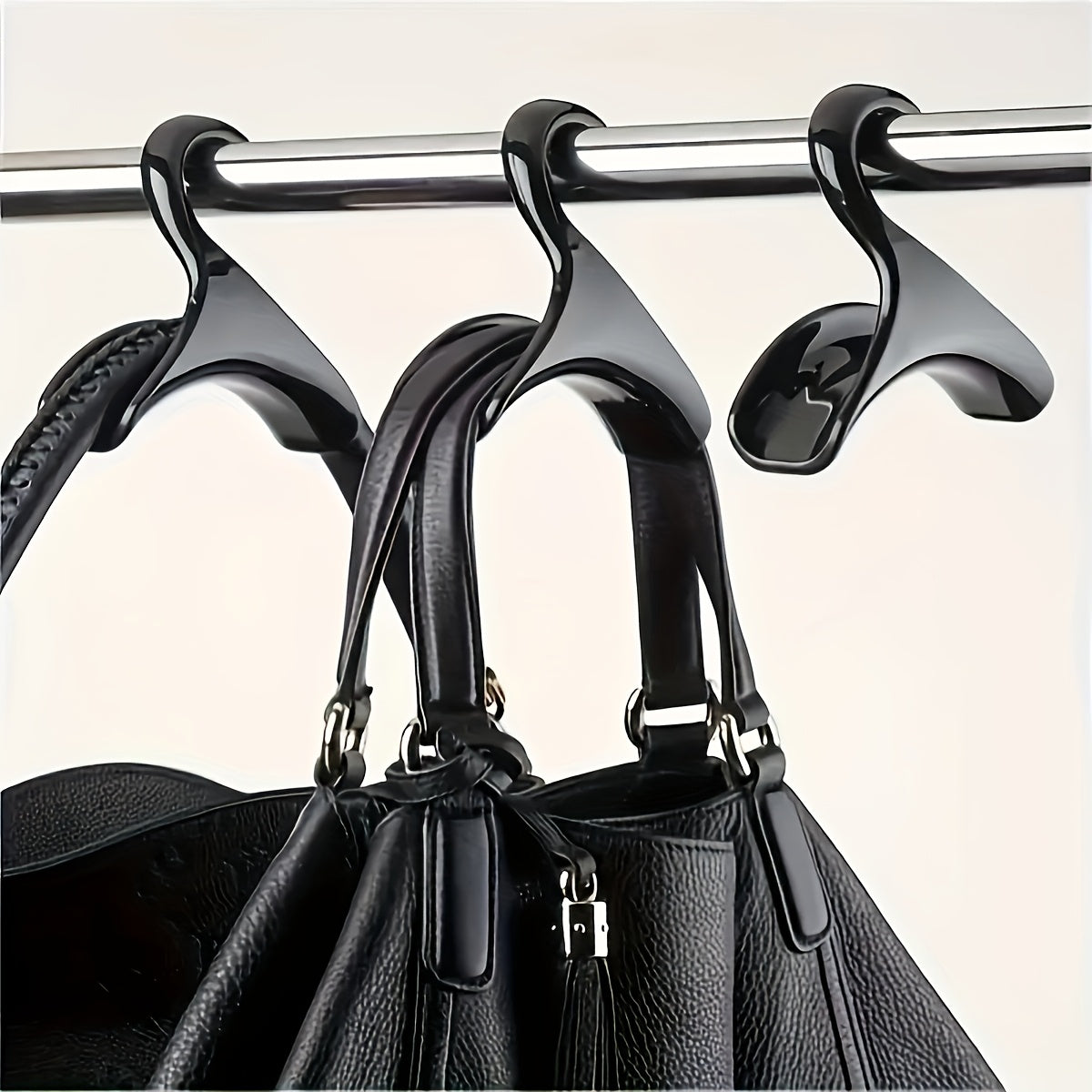 10 elegant plastic hooks, heavy-duty portable handbag hooks, suitable for organizing belts, scarves, hats, backpack racks in wardrobes