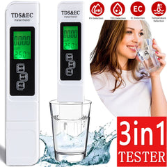 2pc TDS Meter Digital Tester Water Quality Testing Kits Drinking Water 0-9990ppm