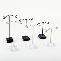 US 3 Pcs Alloy Earrings Display T-Shape Stand Showcase Jewelry Organizer Holder