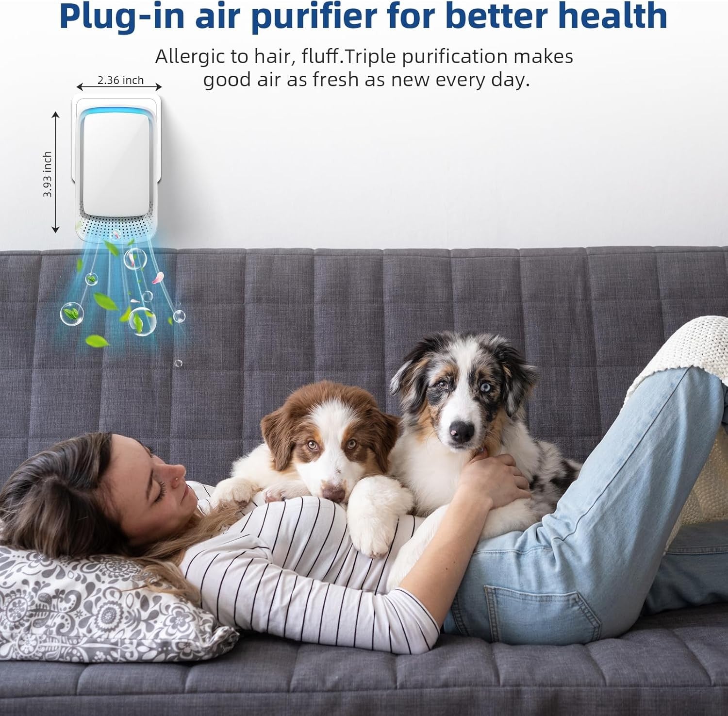 2 Pieces Negative Air Ionizer Filterless Plug, Silent for Kitchen/Pets