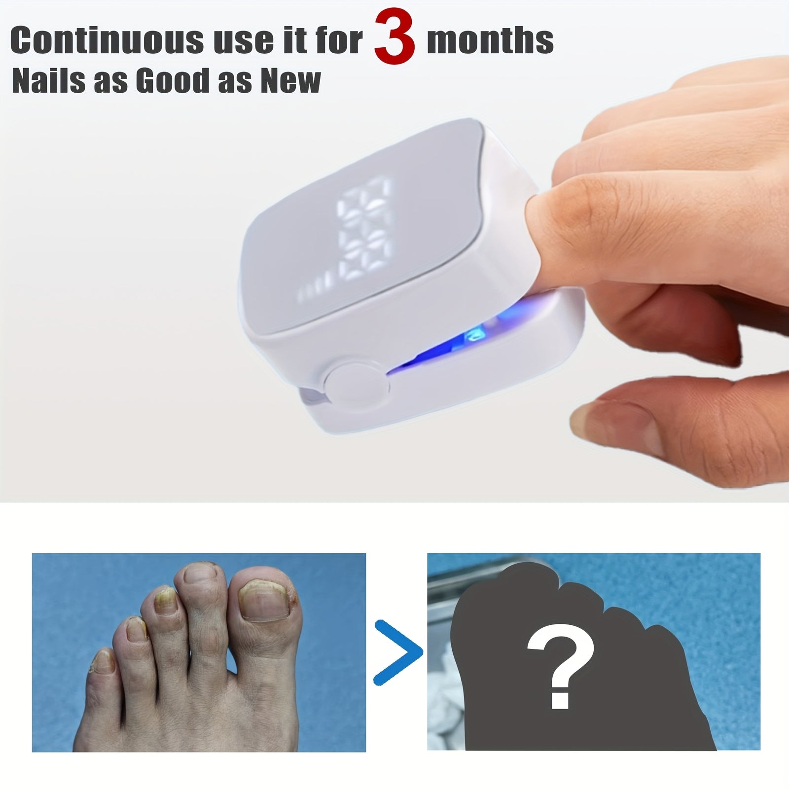 LED Display White Nail Lamp for Toe Nail Treatment