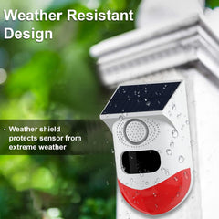 Solar Motion Alarm Outdoor 129dB Siren IP67 Waterproof (2 Pack)