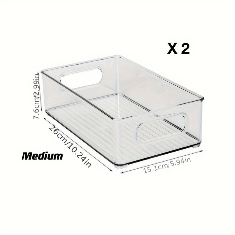 2/4/6 stackable refrigerators, space saving storage boxes, transparent refrigerator boxes with handles