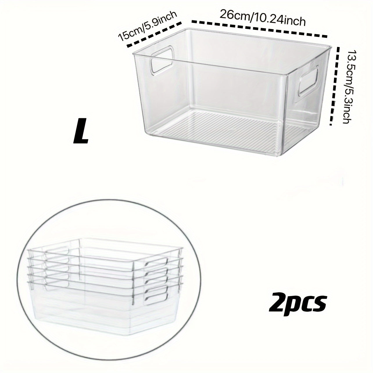 2/4/6 stackable refrigerators, space saving storage boxes, transparent refrigerator boxes with handles