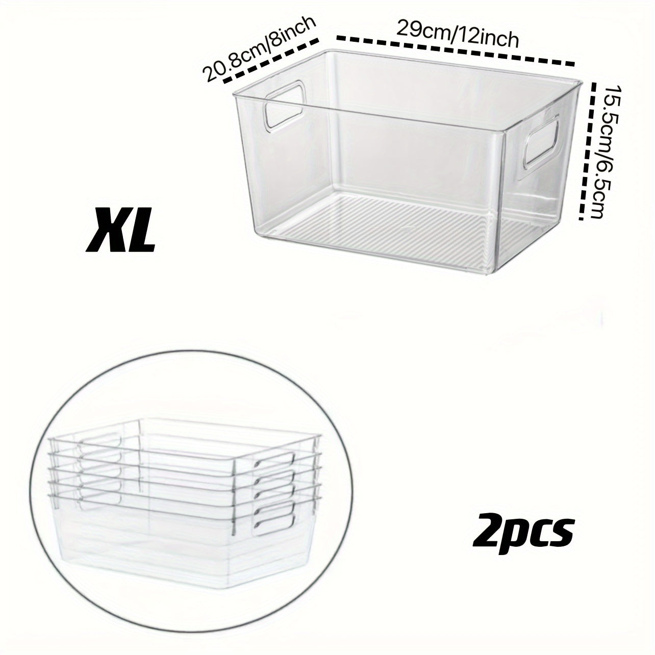 2/4/6 stackable refrigerators, space saving storage boxes, transparent refrigerator boxes with handles