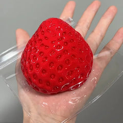 Solid Snow Covered Strawberry Pinching Venting Toy
