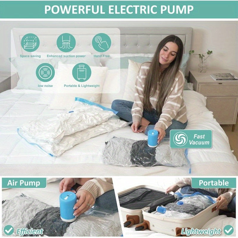 5 vacuum storage bags (2 large/2 medium/1 oversized) including manual pump